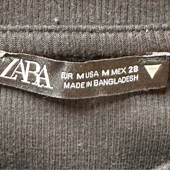 Zara Black Mock Neck Bodycon Mini Dress - Picture 2 of 7